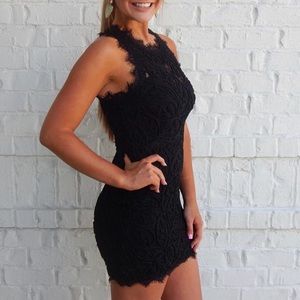 NWT. The Clothing Company Little Black Lace Dress